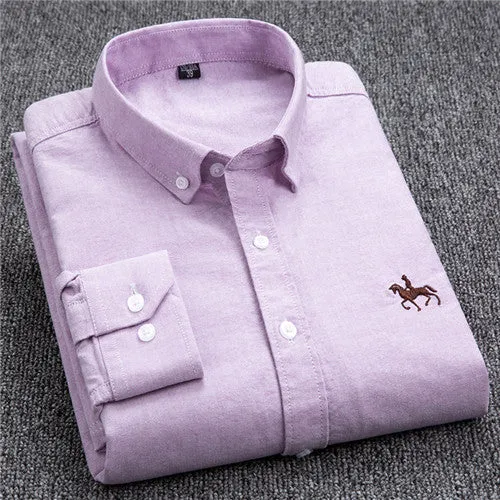 High Quality Solid Cotton Long Sleeve Shirt #GN1XX