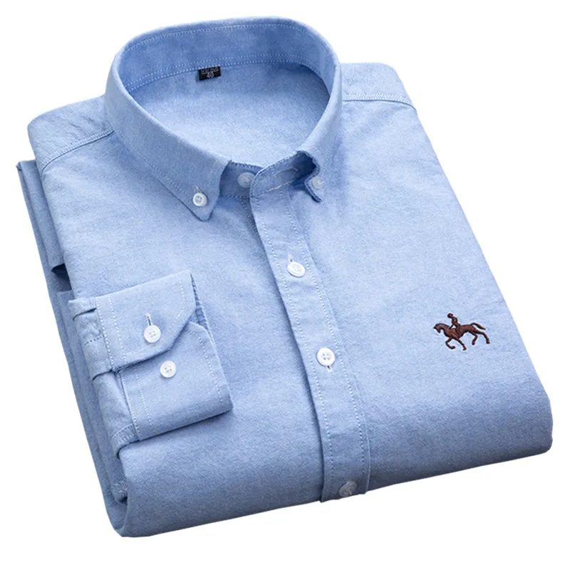 High Quality Solid Cotton Long Sleeve Shirt #GN1XX