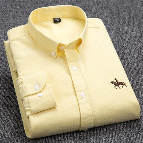 High Quality Solid Cotton Long Sleeve Shirt #GN1XX