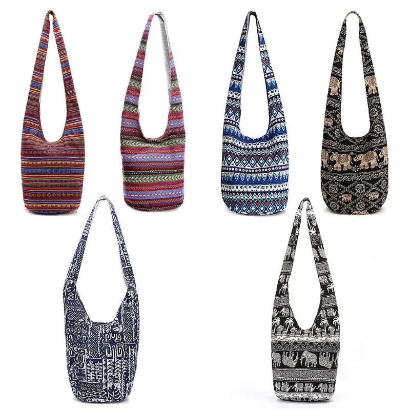 Hobo Bags Elephant Print Mexican Blanket Tribal Aztec 6 Different Styles And Colors You Choose Large Hippie Shoulder Purses Boho Carry On Tote Travel Bag