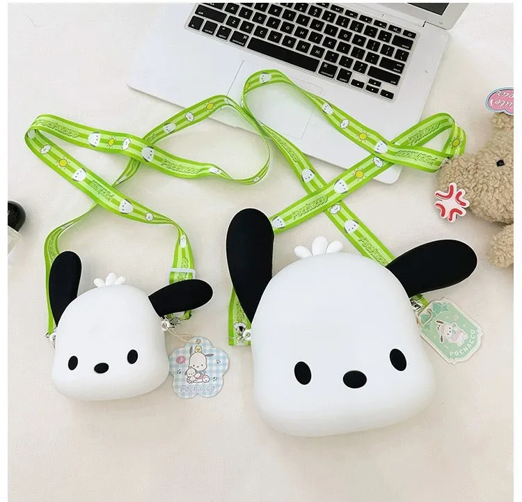 Japan Sanrio Silicone Big Head Shoulder Bag | Pochacco - Bag Birthday Girlfriend Children Gift