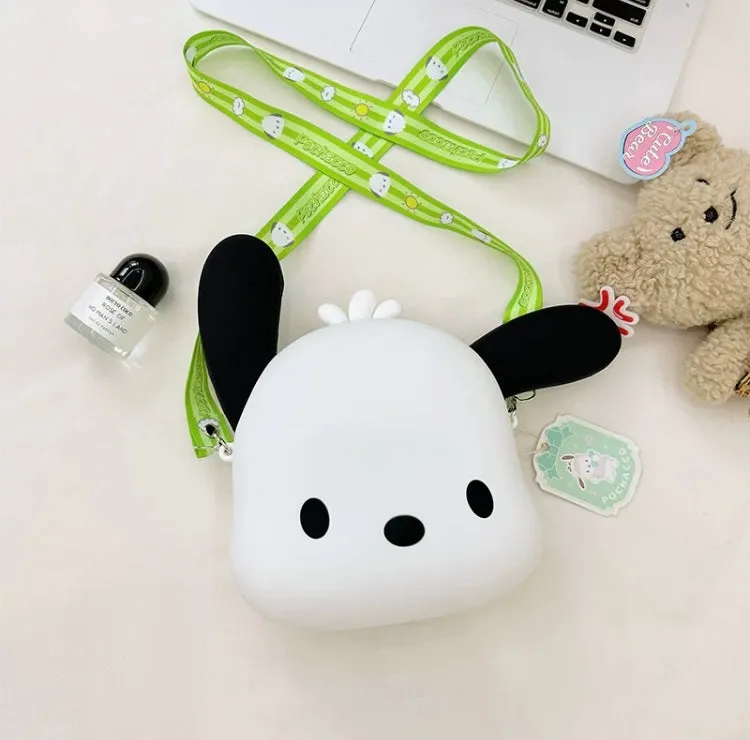 Japan Sanrio Silicone Big Head Shoulder Bag | Pochacco - Bag Birthday Girlfriend Children Gift