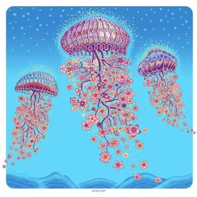 Jelly Blossom 15 Blue Sky Silkscreen Print by Emek Golan