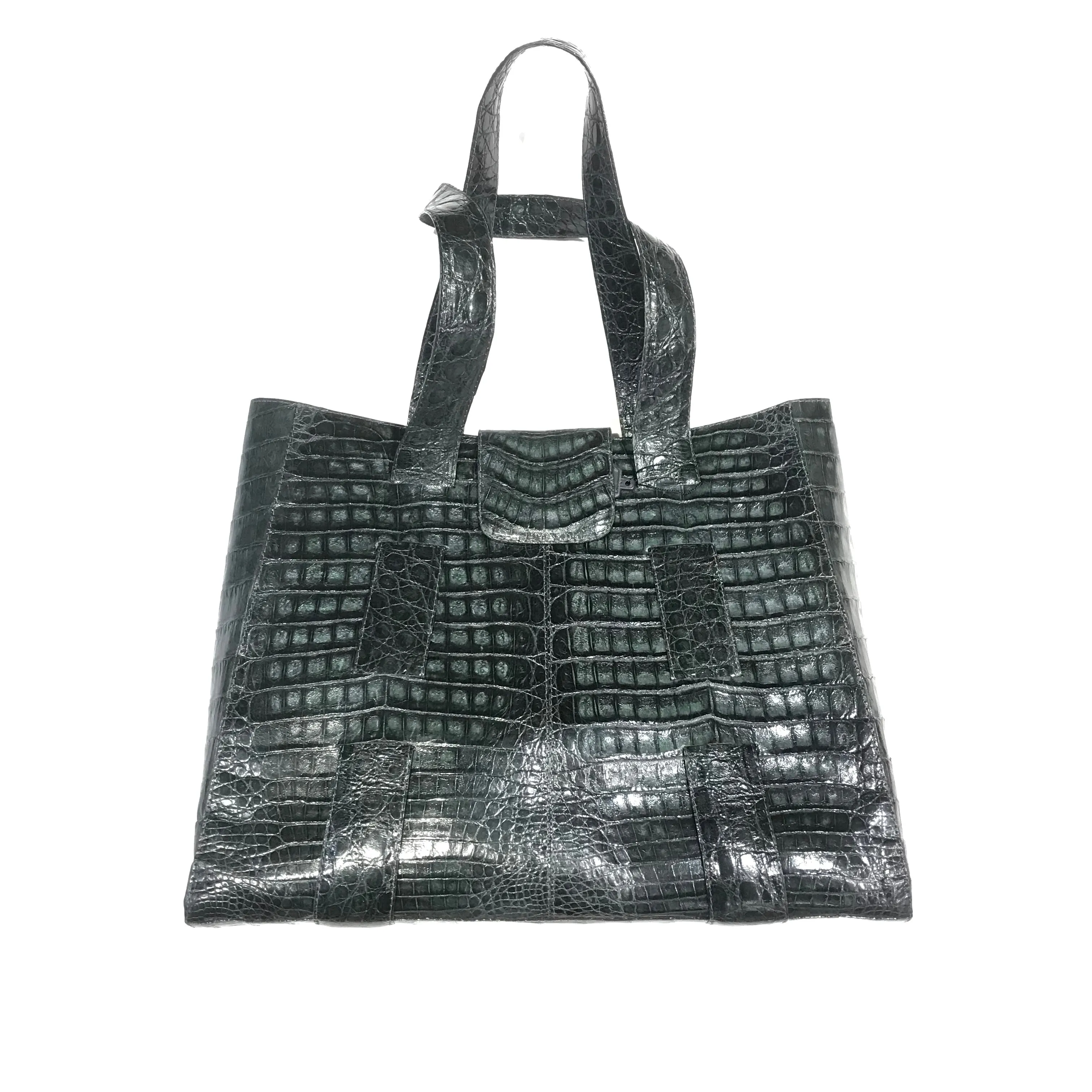 Kashani Forest Green All Over Alligator Purse Handbag