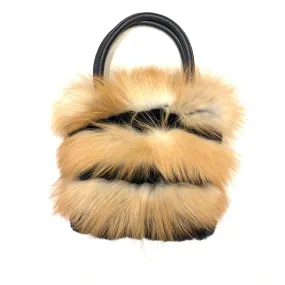 Kashani Ladies Red Fox Fur Handbag