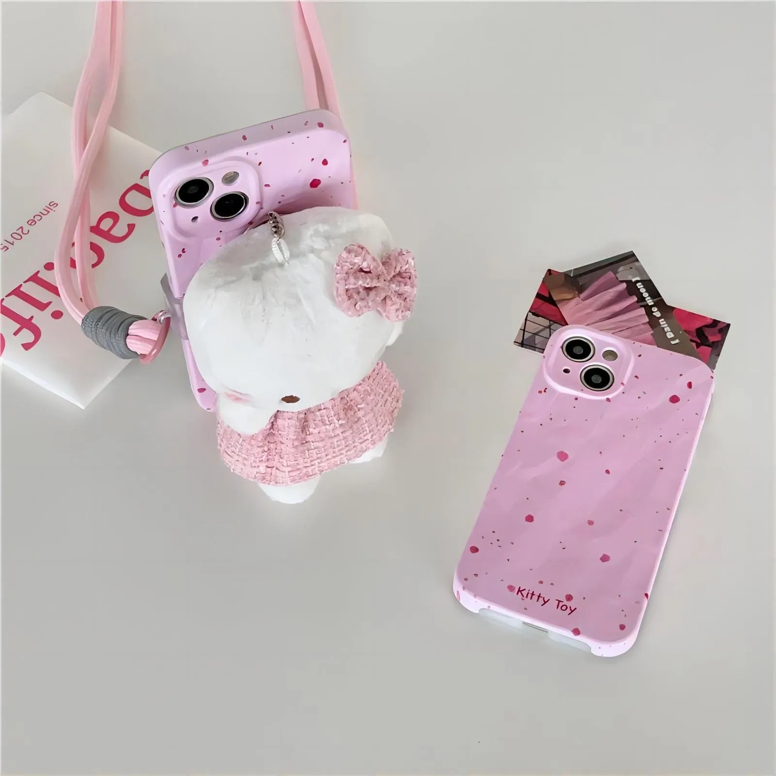 Kitty Back Clip and Lanyard Set iPhone Case