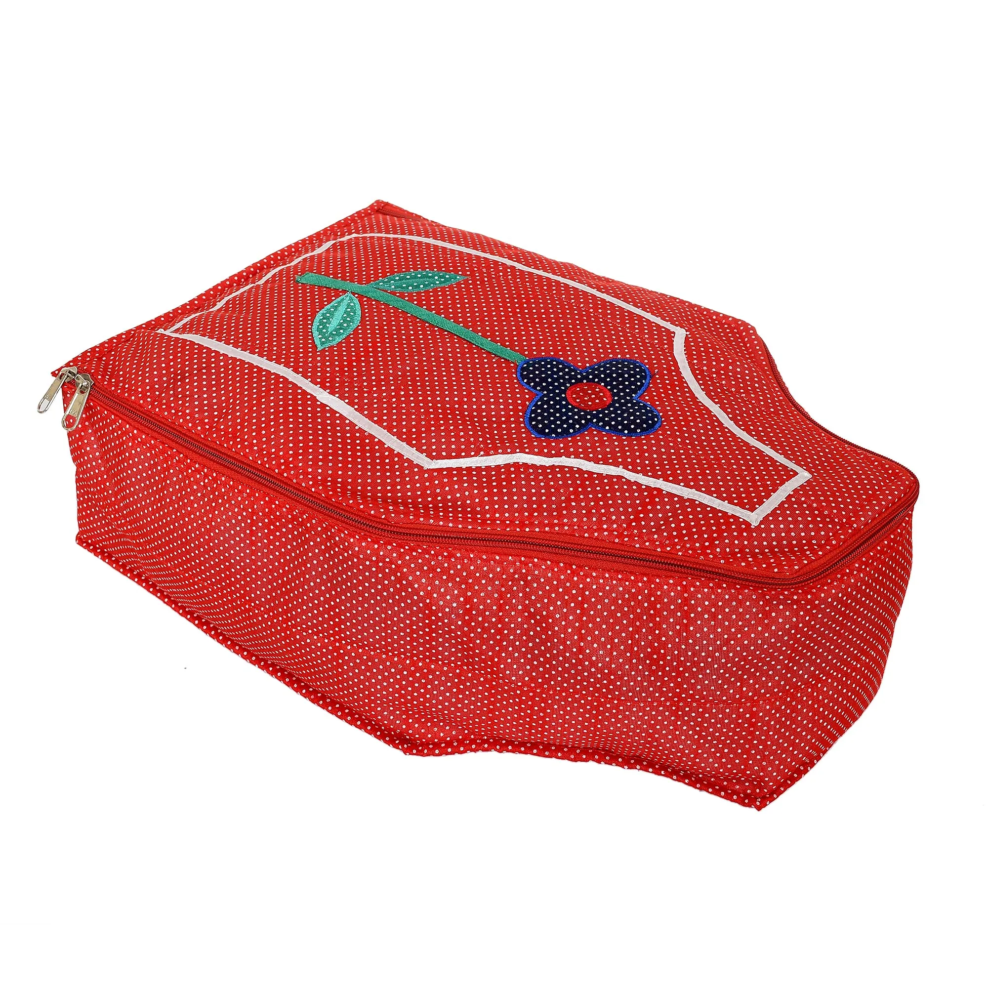 Kuber Industries Dot Printed Non Woven Blouse Cover Storage Bag, Organizers for Wardrobe-Pack of 2 (Red)