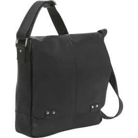 Le Donne Leather Rivet Laptop Messenger