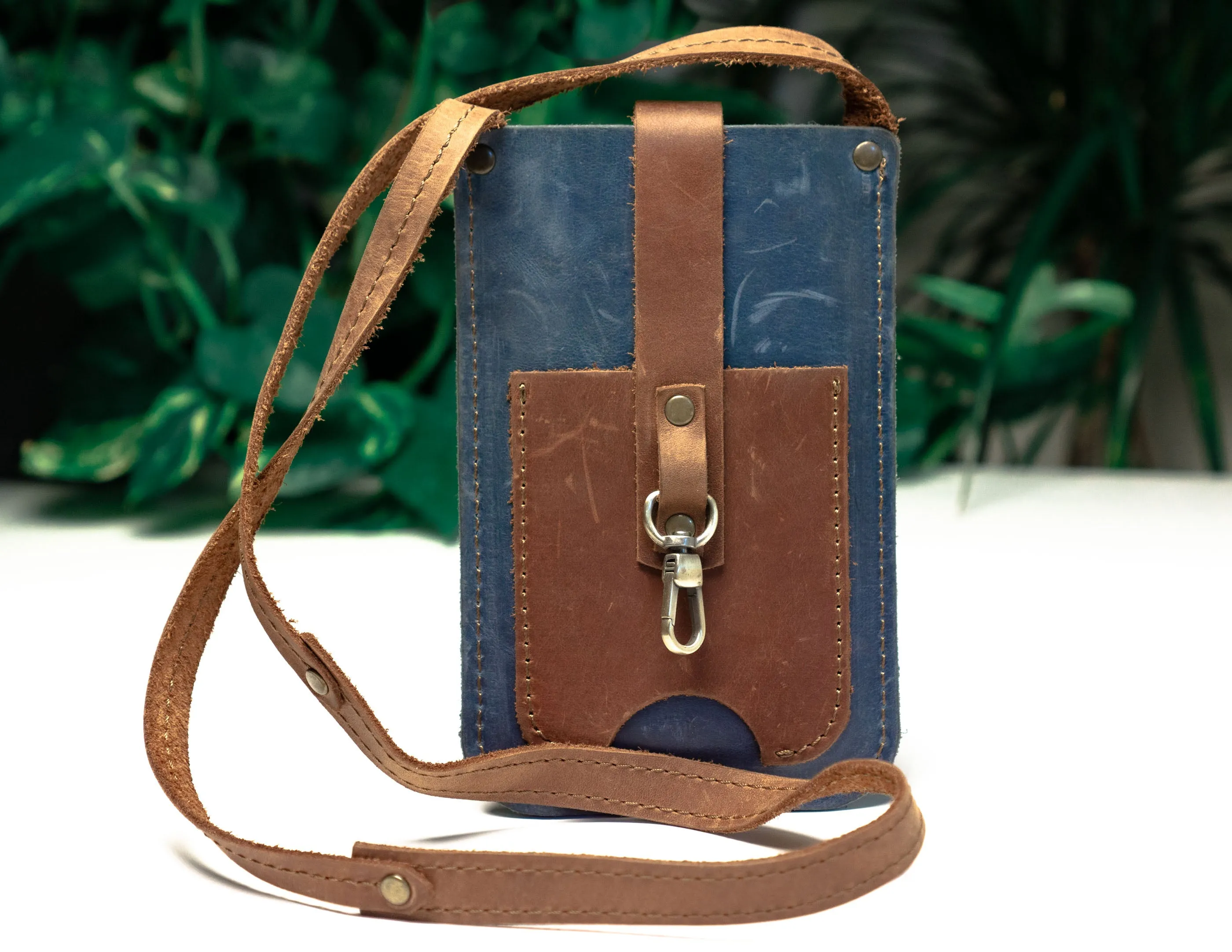 Leather Phone Bag "Navy" | Handcrafted | Designer Crossbody Small Bag