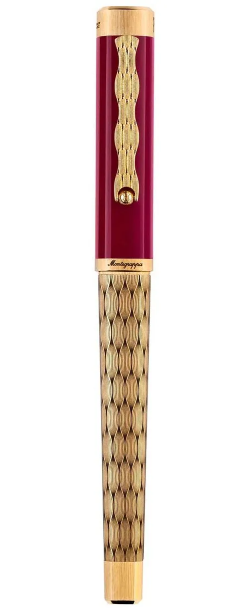 Limited Edition Montegrappa Al Tarikh Yuktab Extra Fine Nib Maroon/Yellow Gold Fountain Pen ISZ4F1IY_Q