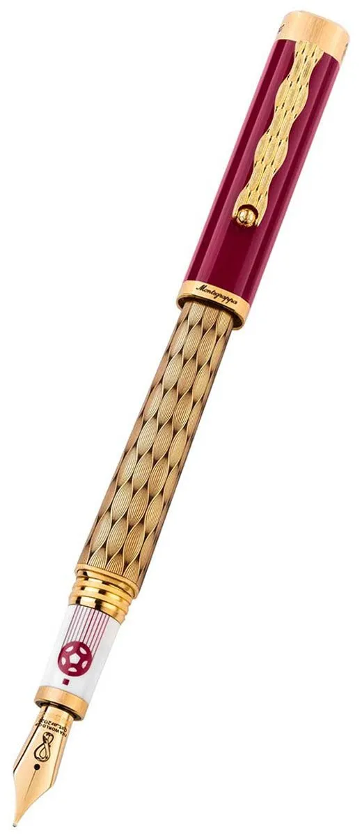 Limited Edition Montegrappa Al Tarikh Yuktab Fine Nib Maroon/Yellow Gold Fountain Pen ISZ4F2IY_Q