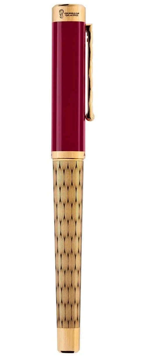 Limited Edition Montegrappa Al Tarikh Yuktab Fine Nib Maroon/Yellow Gold Fountain Pen ISZ4F2IY_Q