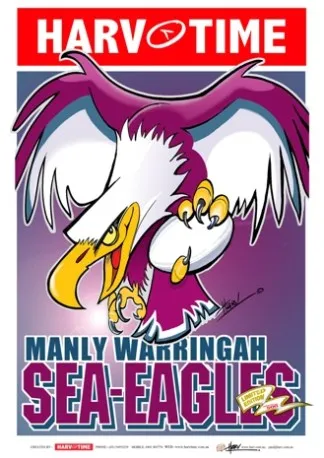 Manly Sea Eagles, NRL Mascot Harv Time Poster