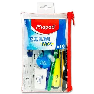 Maped Exam Pack x10   Transparent Pencil Case