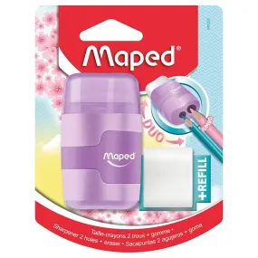 Maped Pastel Duo Connect Pencil Sharpener & Eraser (styles vary)