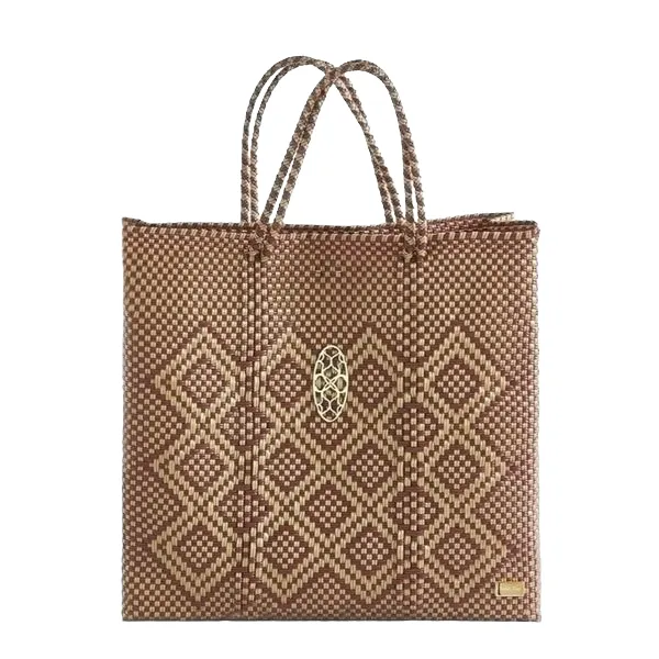 MEDIUM BURGUNDY GOLD TOTE BAG