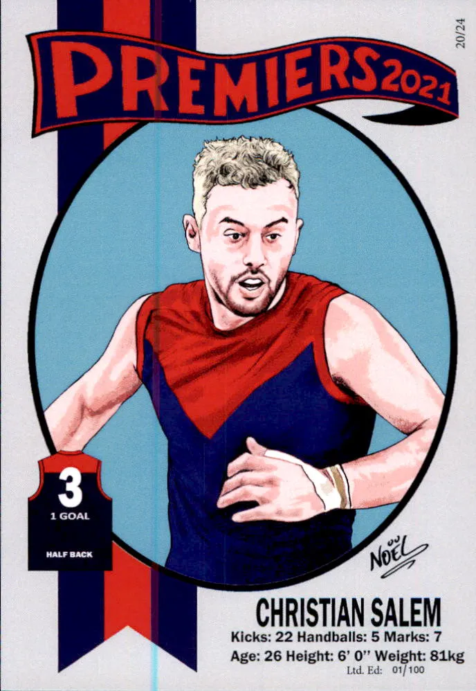 Melbourne Demons 2021 Premiers Card Set by Noel