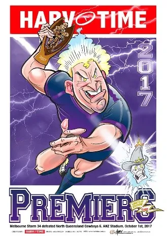 Melbourne Storm, 2017 NRL Premiers, Harv Time Poster