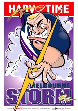 Melbourne Storm, NRL Mascot Harv Time Poster