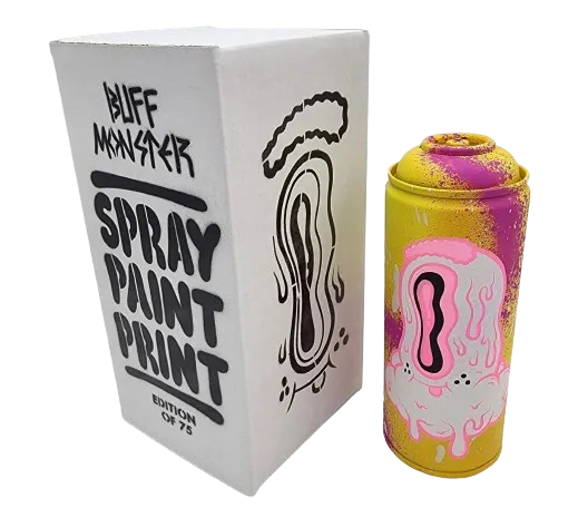 Melty Misfit Eye Drip- Pink/Yellow Spray Paint Can by Buff Monster