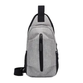 Men Side Mesh Pocket Detachable Shoulder Strap Design Chest Bag Waterproof Wear-resistant Casual 6.5 Inch Phone Crossbody