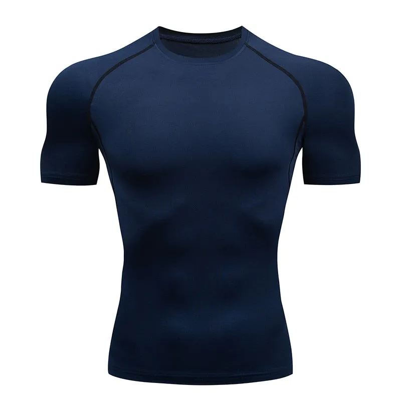 Mens Sport Compression Shirt Gym Tight Sweatshirt Running Top for Fitness T-shirt Bodybuilding Clothes Jogging Rashguard Dry Fit