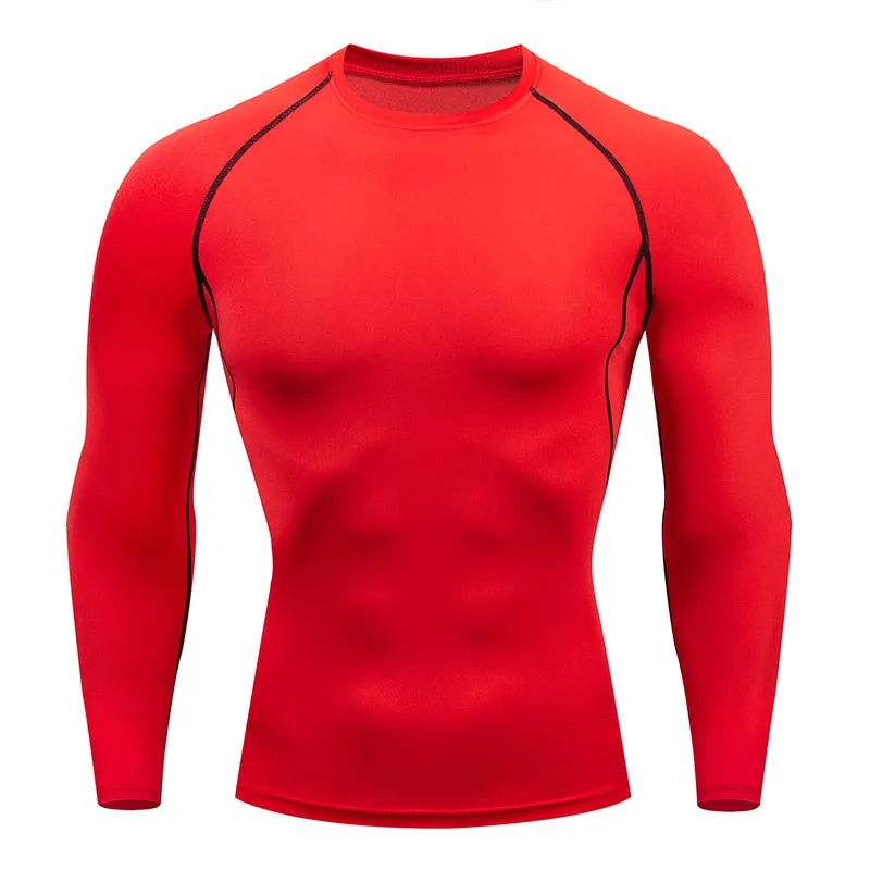 Mens Sport Compression Shirt Gym Tight Sweatshirt Running Top for Fitness T-shirt Bodybuilding Clothes Jogging Rashguard Dry Fit