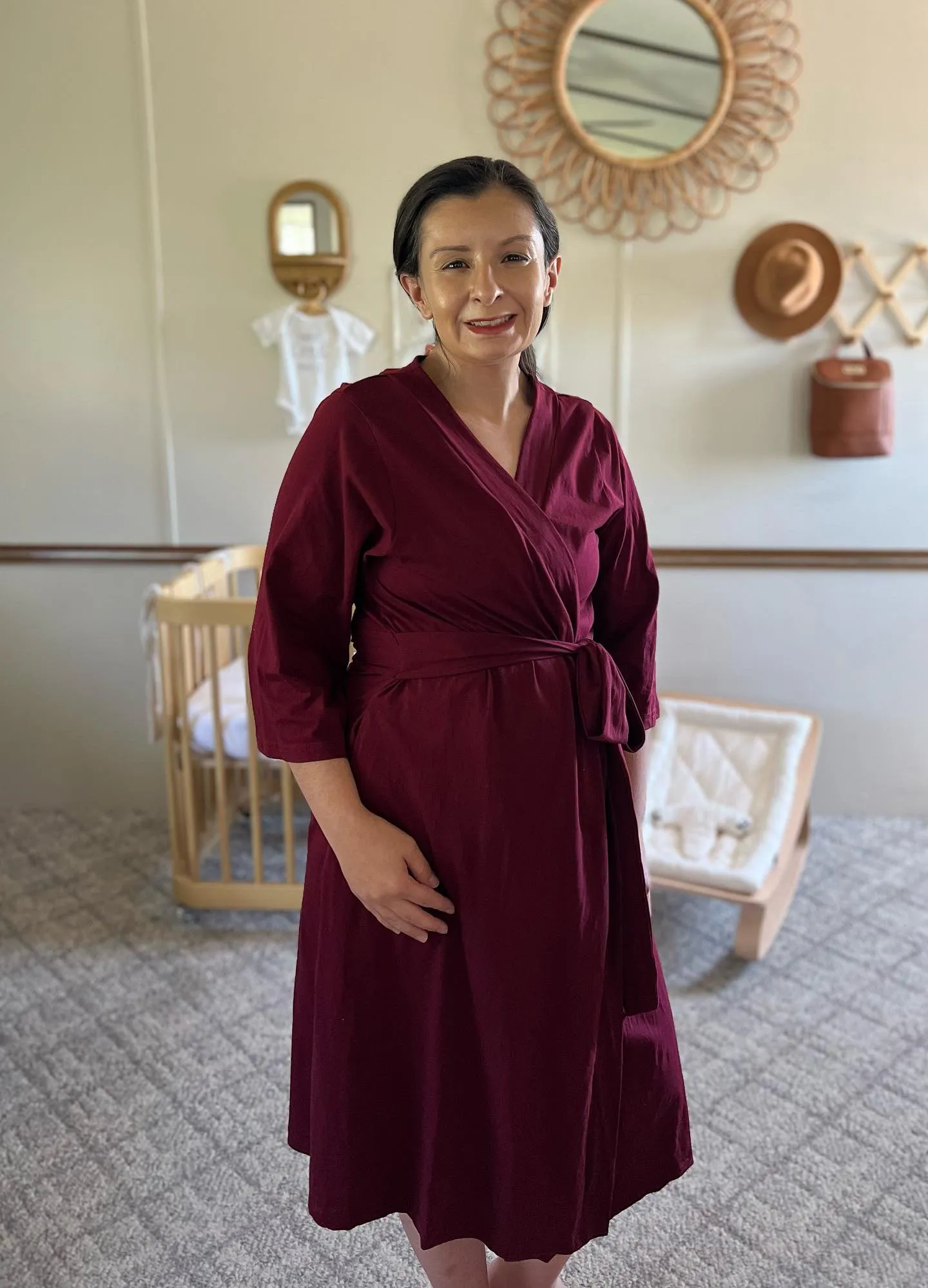 Merlot Pregnancy Robe & Swaddle Blanket Set