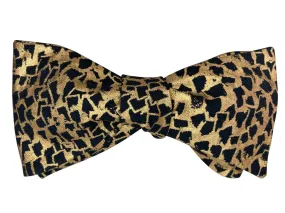 Metallic Gold & Black Bow Tie