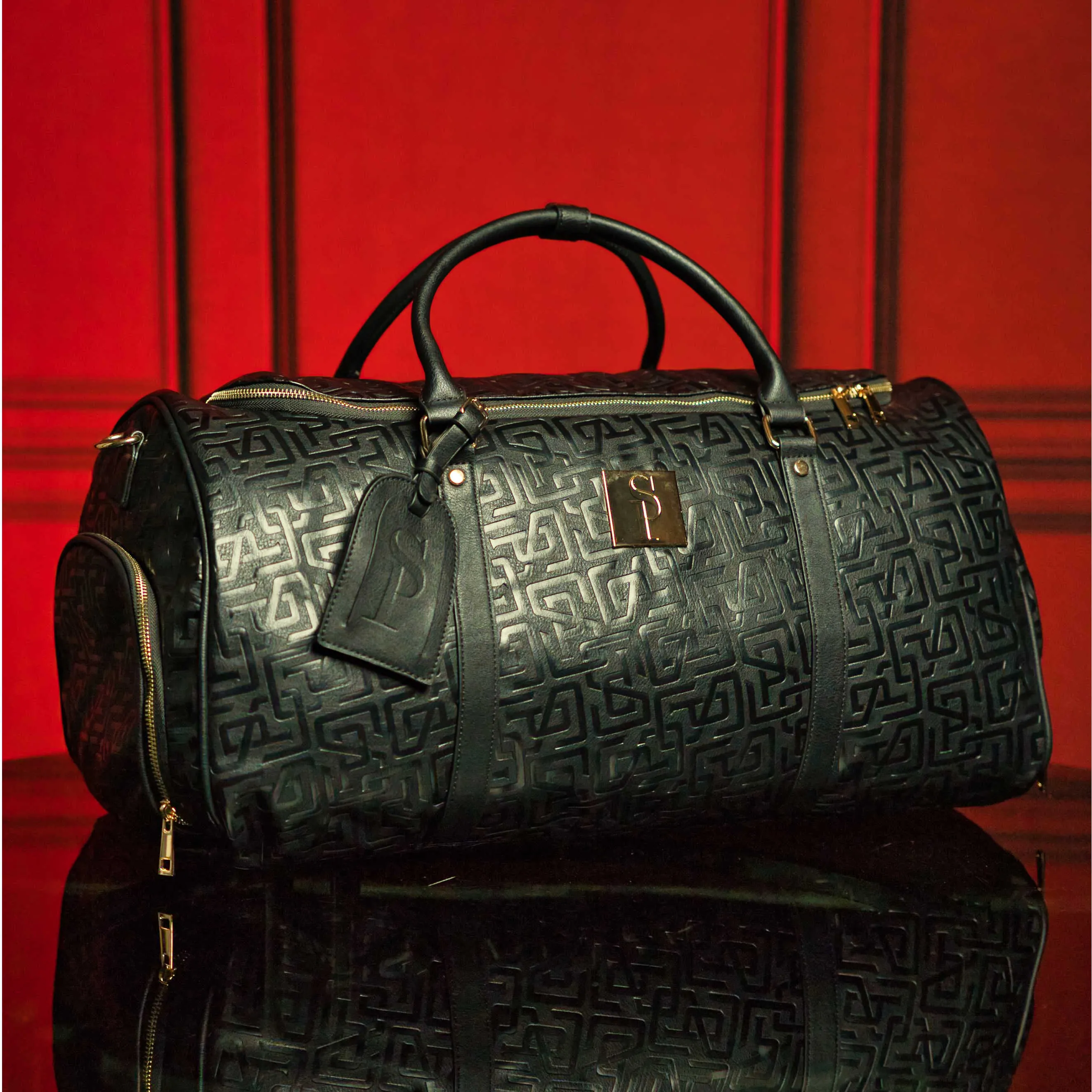 Monogram Leather Roller Bag Set (Signature Roller and Duffle)