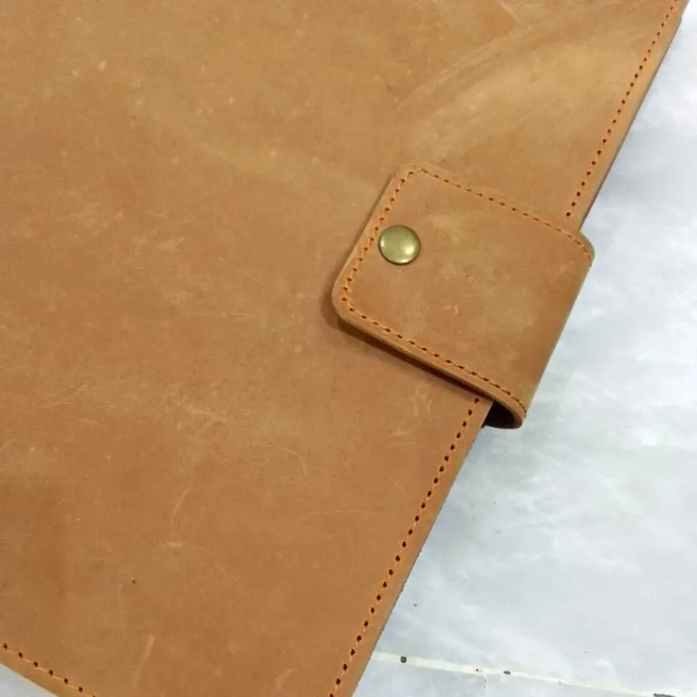 Mustard Leather Organizer - IPAD/Macbook 12 inch - Notebook - Mobile & Accessories