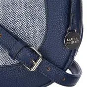 Navy Canvas Trim Scoop Cross Body Bag