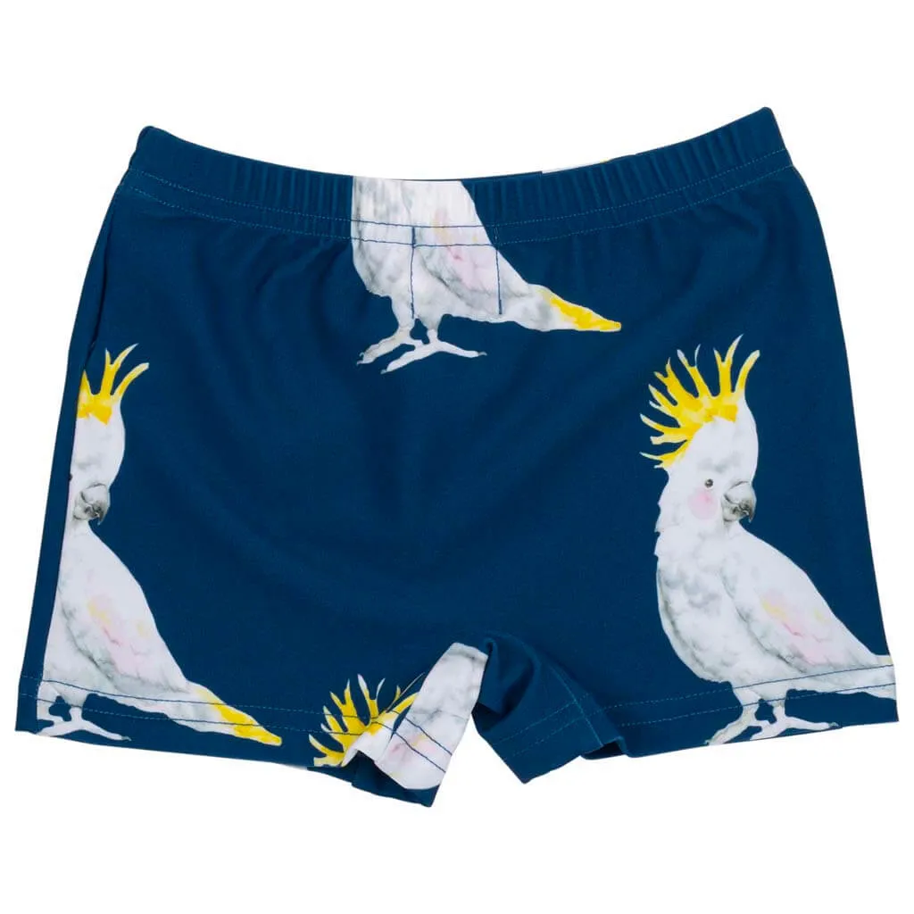 Navy Cockatoo Swim Shorts