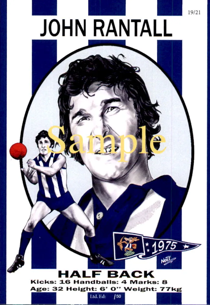 North Melbourne Kangaroos 1975 Premiers Card Set by Noel