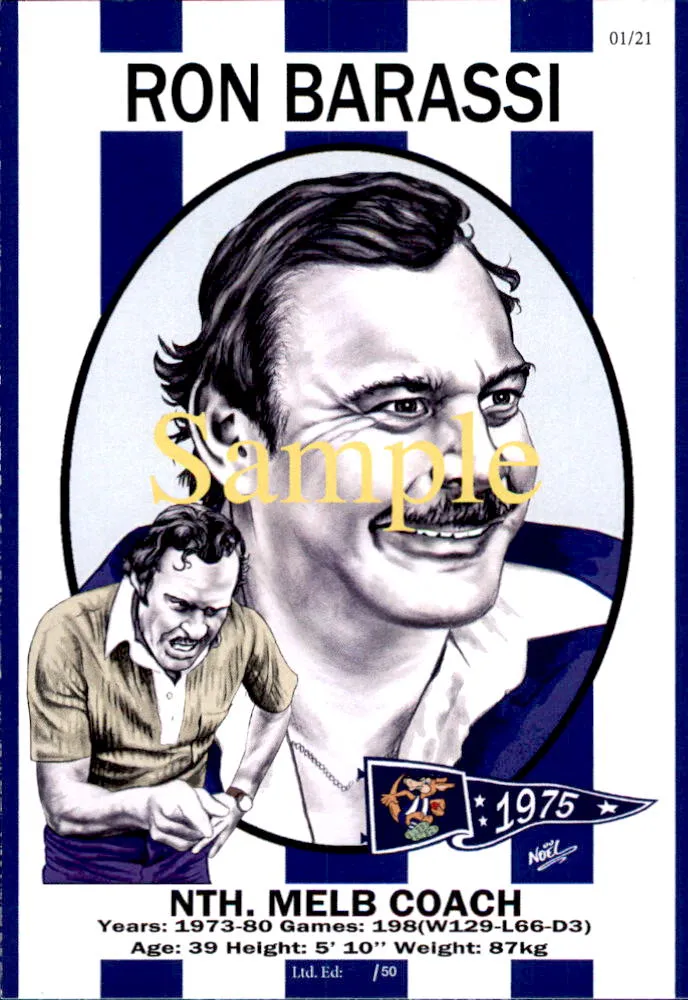 North Melbourne Kangaroos 1975 Premiers Card Set by Noel