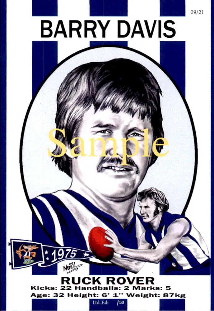 North Melbourne Kangaroos 1975 Premiers Card Set by Noel