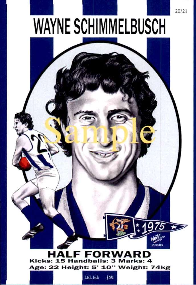 North Melbourne Kangaroos 1975 Premiers Card Set by Noel