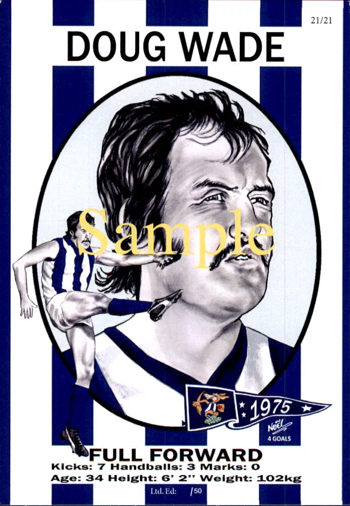 North Melbourne Kangaroos 1975 Premiers Card Set by Noel