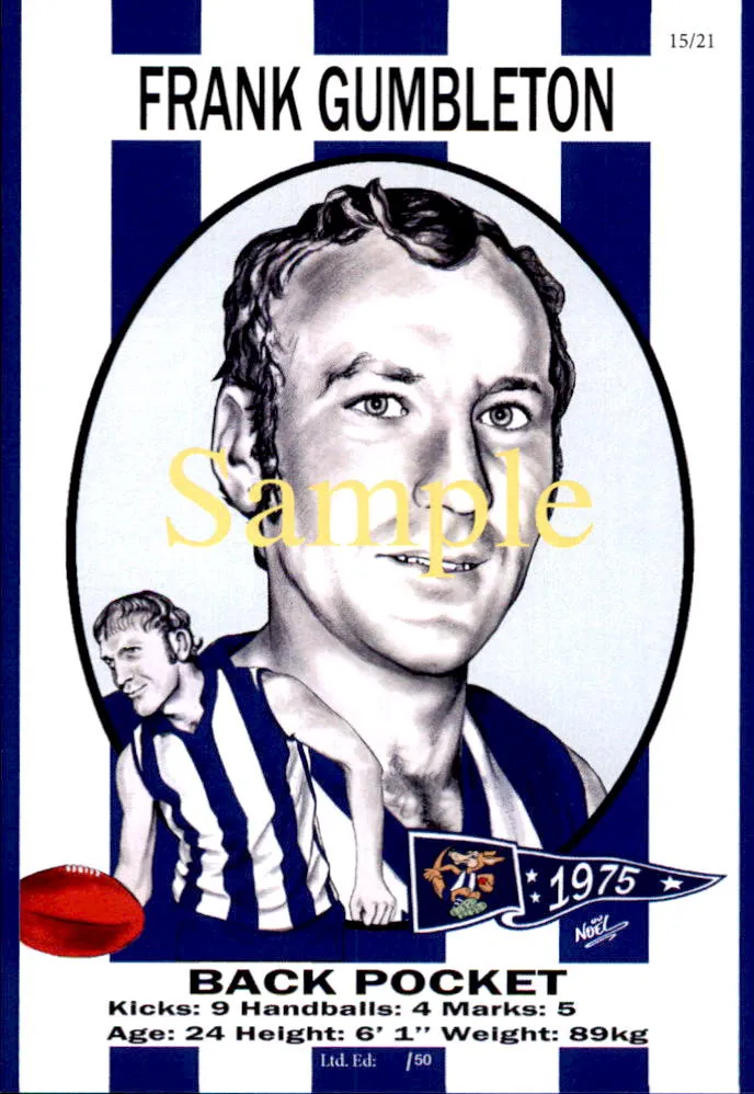 North Melbourne Kangaroos 1975 Premiers Card Set by Noel