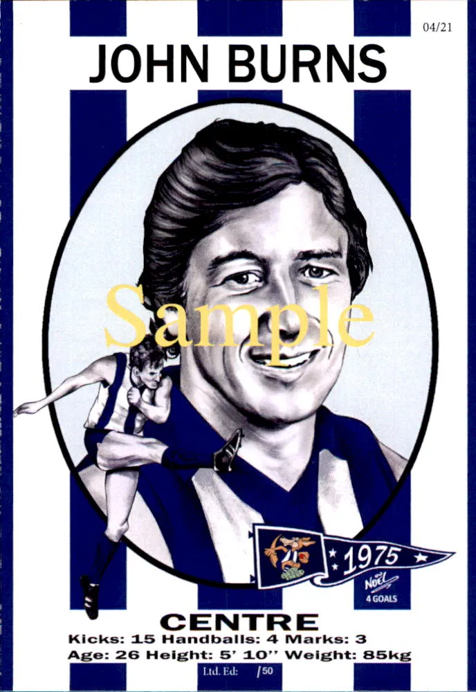 North Melbourne Kangaroos 1975 Premiers Card Set by Noel