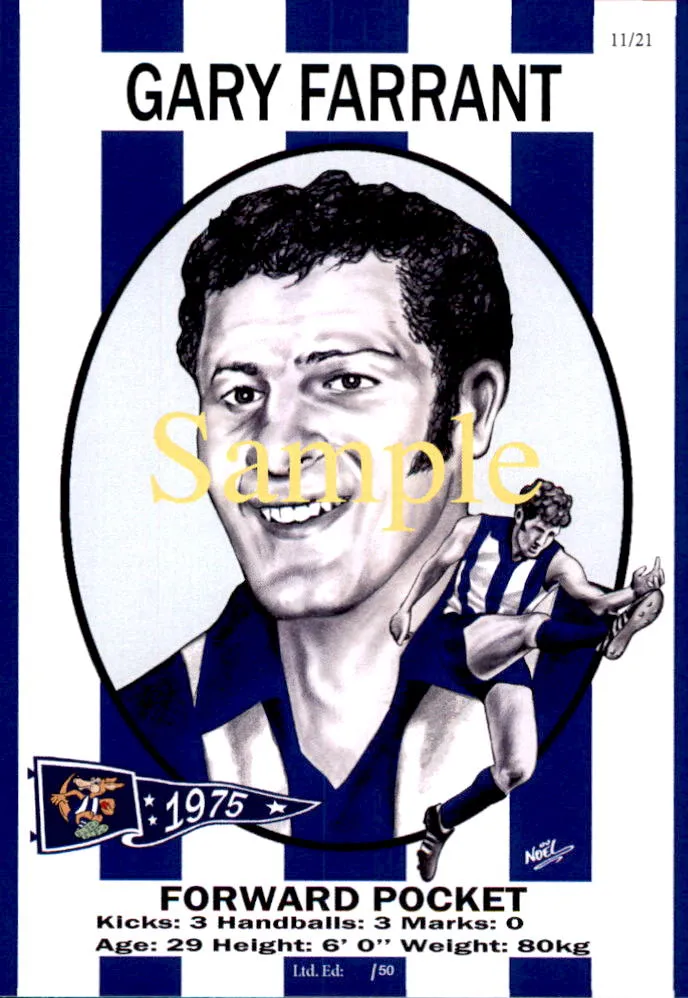 North Melbourne Kangaroos 1975 Premiers Card Set by Noel