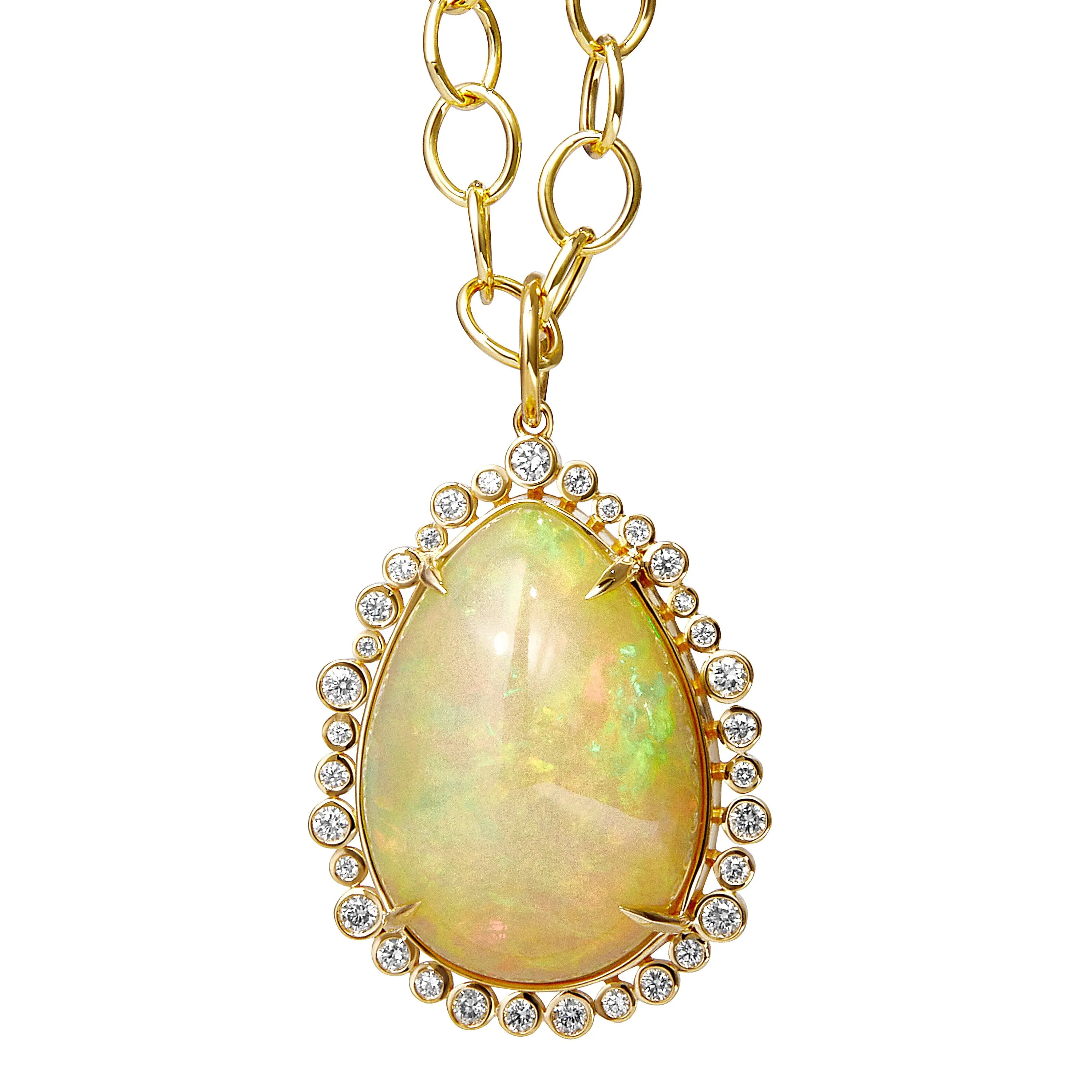 Opal Pear Pendant