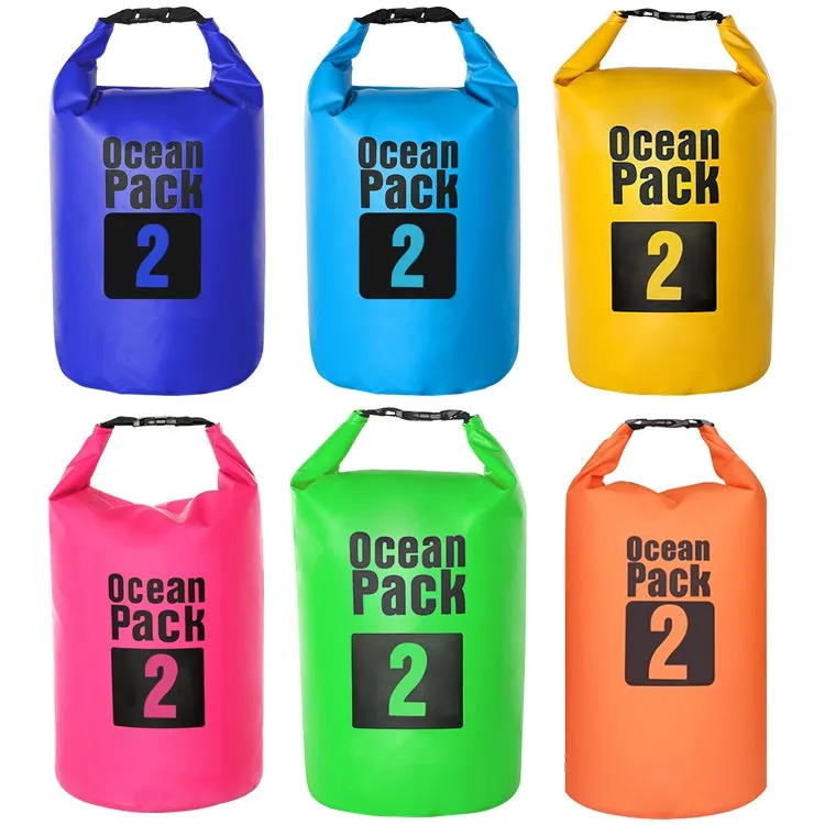 Outdoor Waterproof Bag Dry Sack PVC Barrel Bag, Capacity: 2L (Pink)