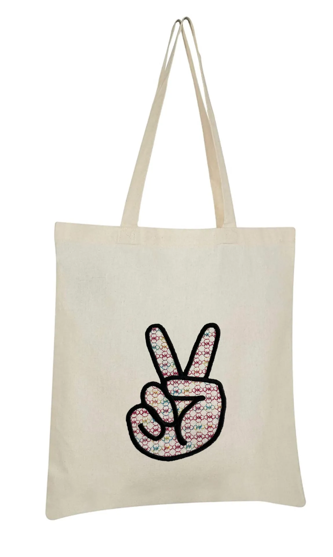 Peace Embroidered Cotton Canvas Tote. Choice of 5 different bags