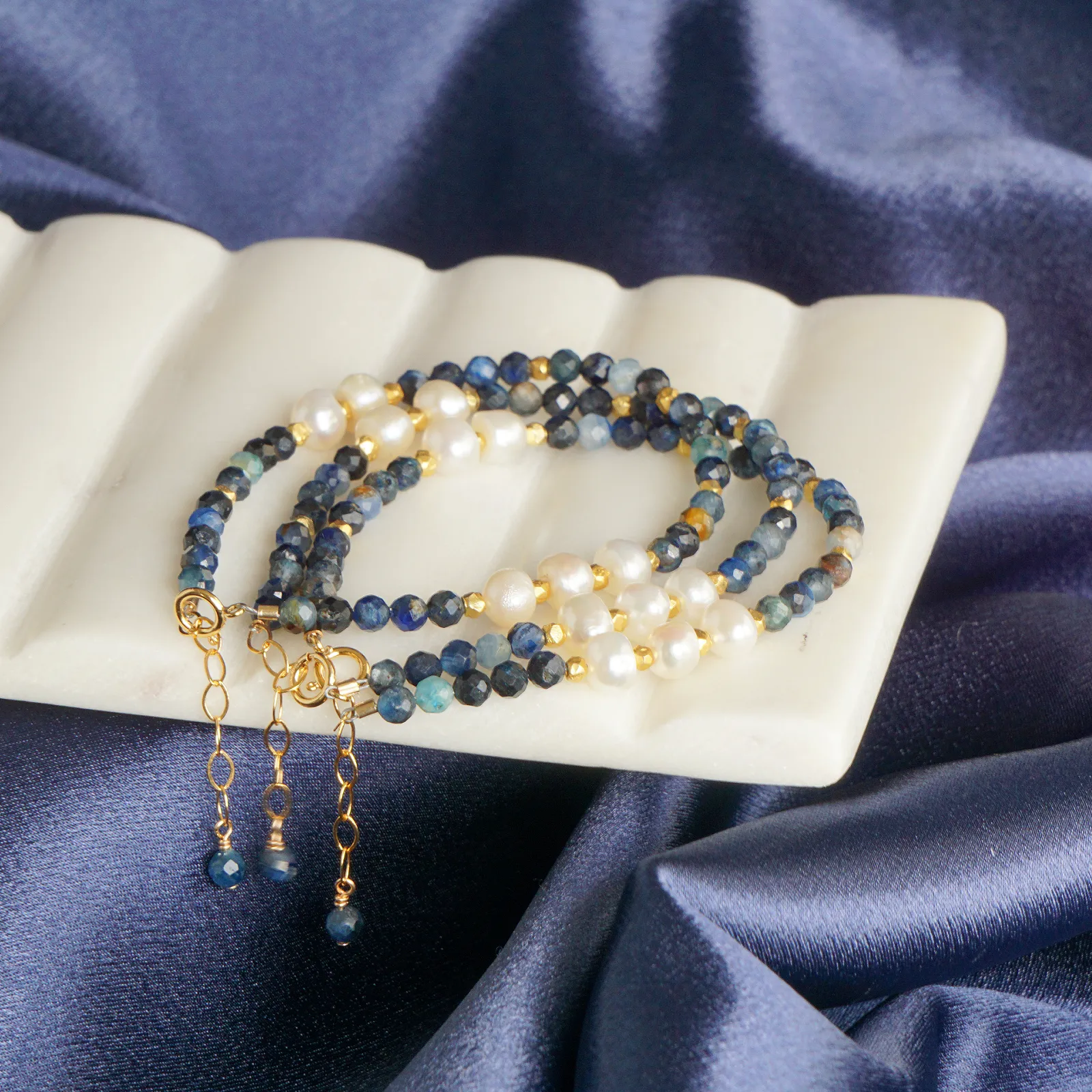 Pearl and Blue Kyanite Mini Bracelet | 2024 Holiday Exclusive