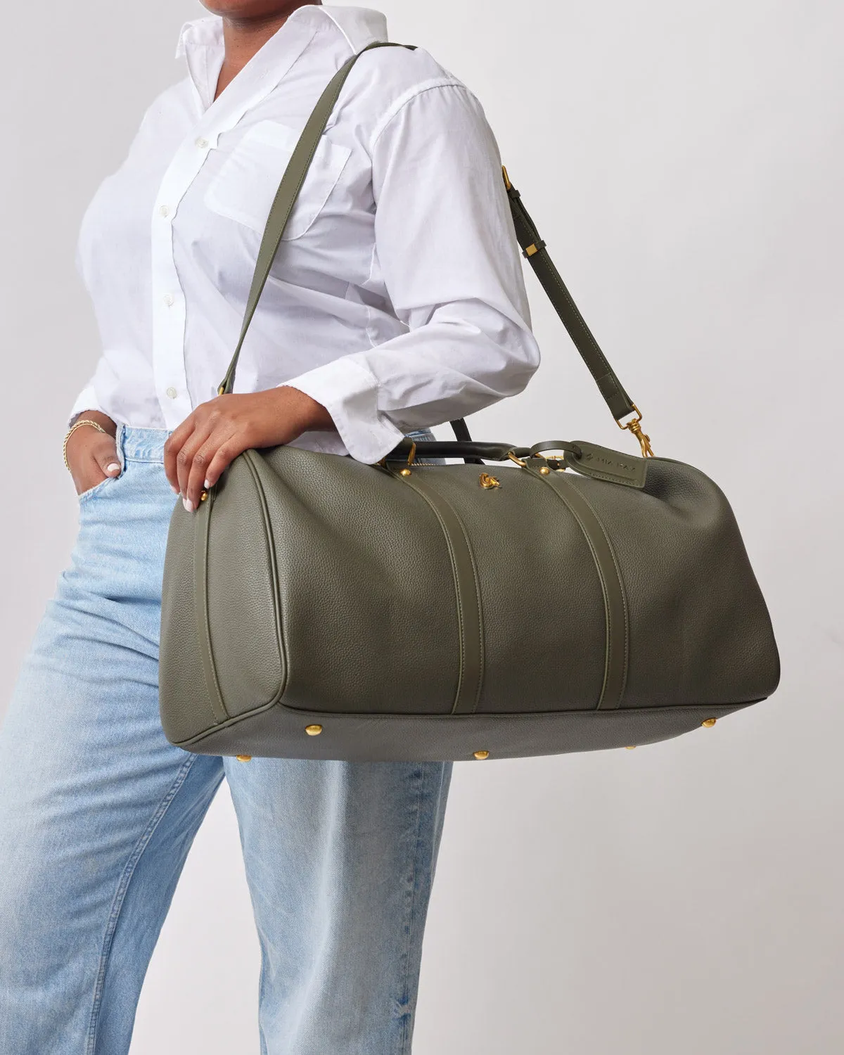 PEBBLE DUFFLE BAG - OLIVE GREEN