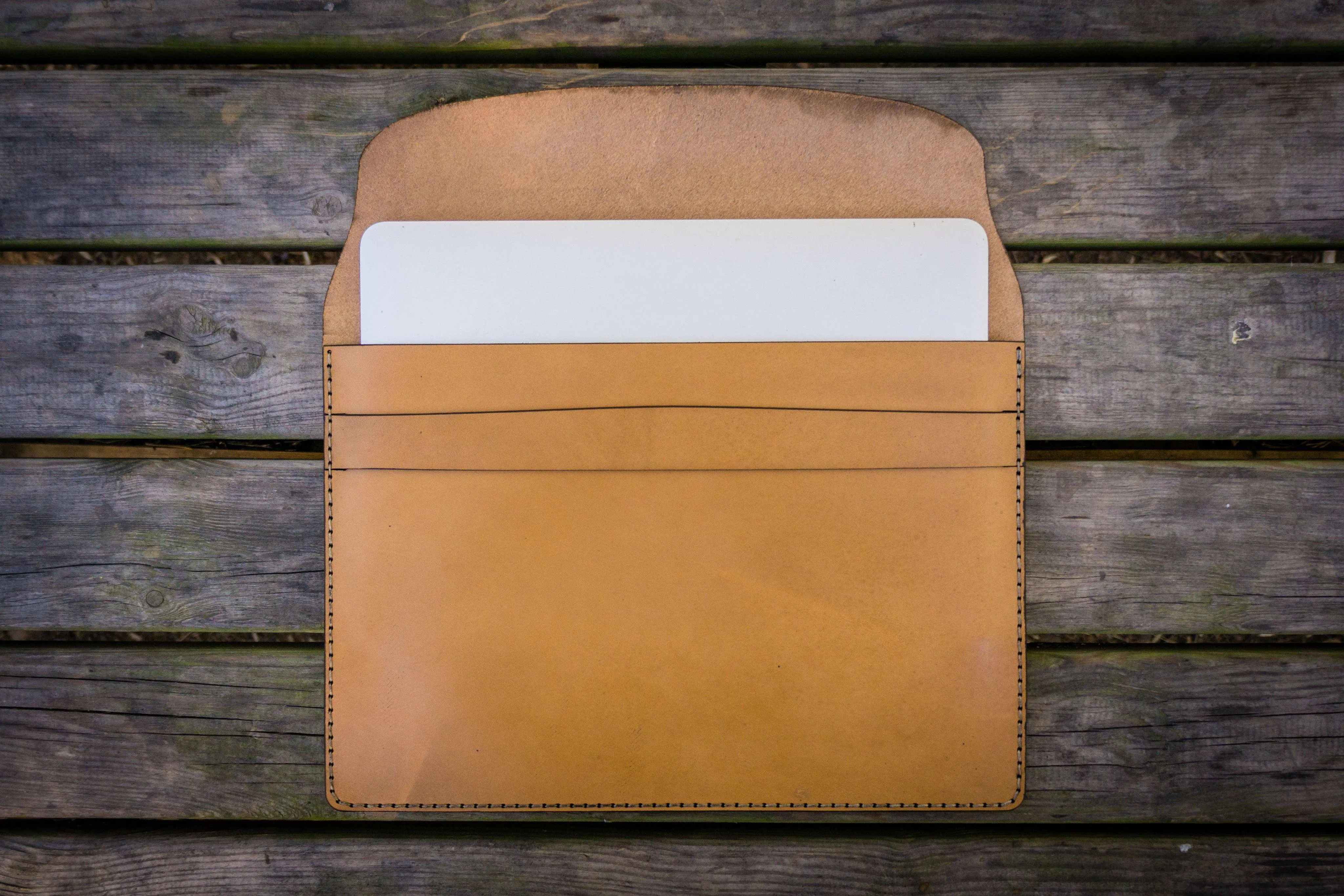 Personalized Leather MacBook Sleeves - Natural