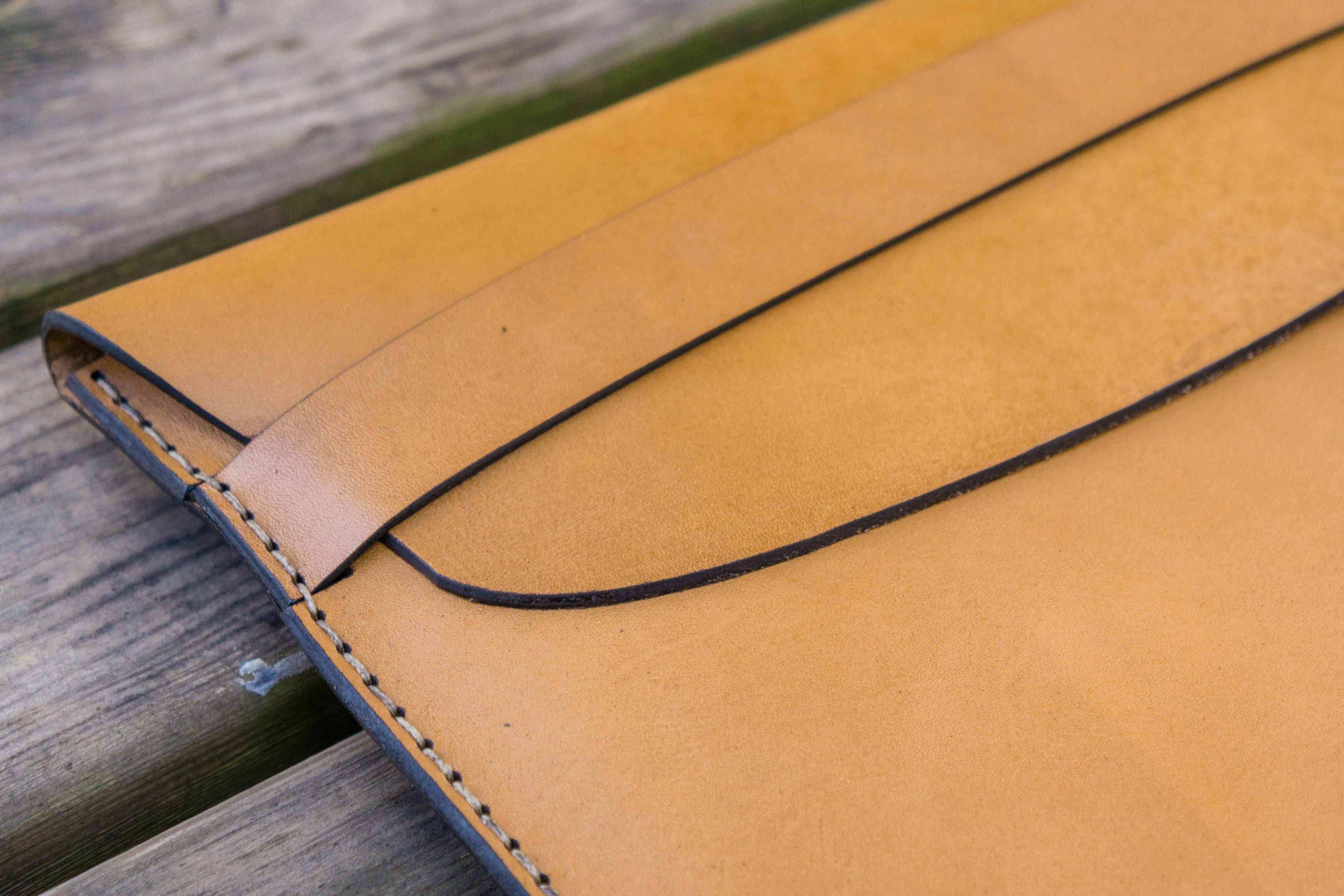 Personalized Leather MacBook Sleeves - Natural