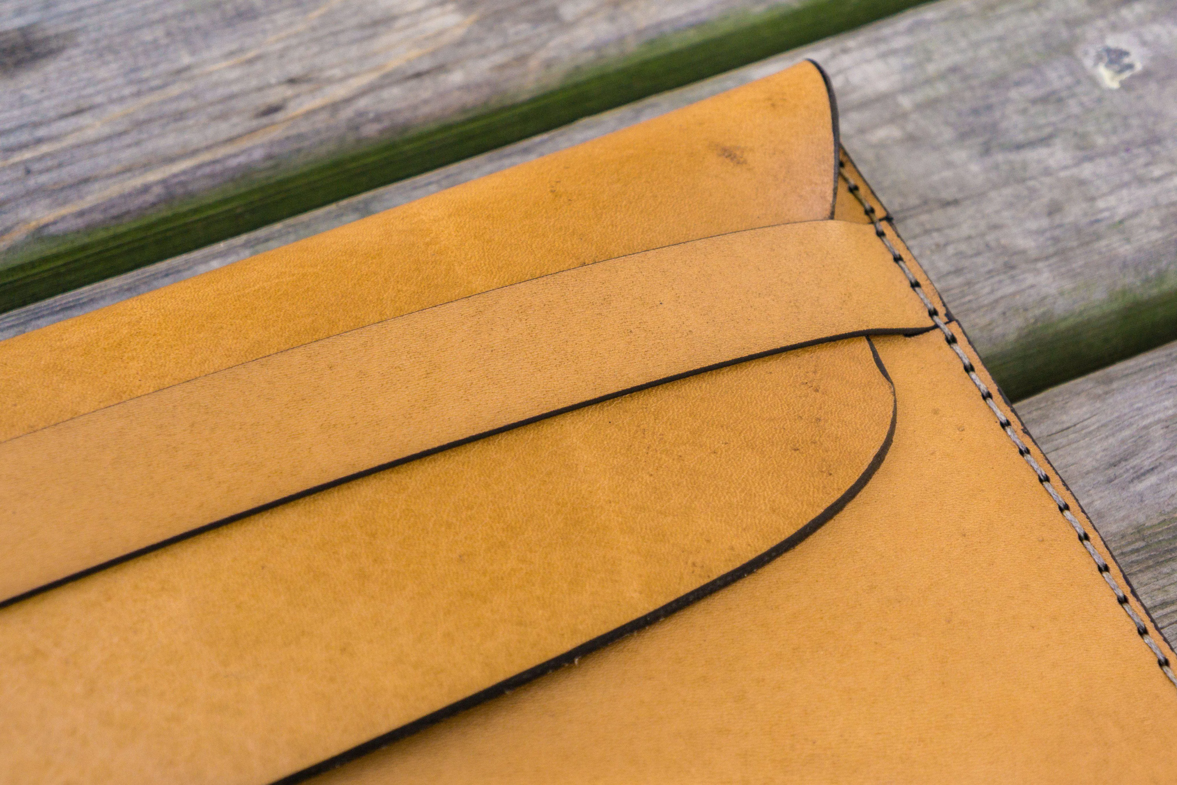 Personalized Leather MacBook Sleeves - Natural