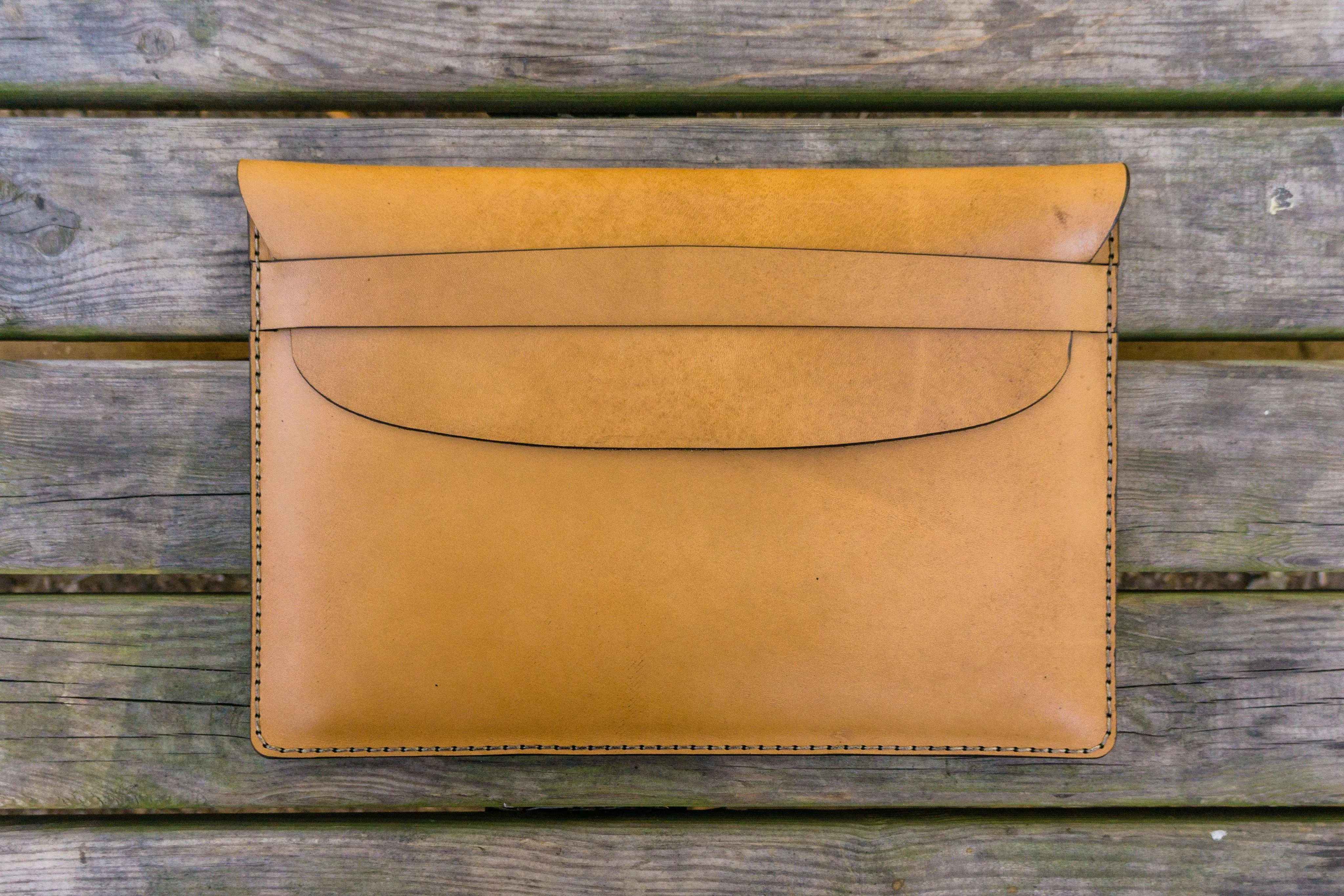 Personalized Leather MacBook Sleeves - Natural